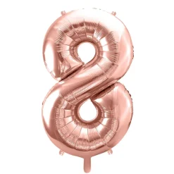 Balon Pink Metal Foliowy Cyfra "8" 86 Cm