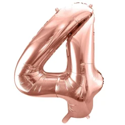 Balon Pink Metal Foliowy Cyfra "4" 86 Cm