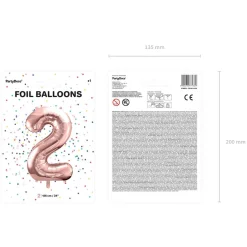 Balon Pink Metal Foliowy Cyfra