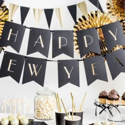 Baner New Year Ze Zlotym Napisem 2,5 M