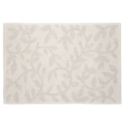 Dywanik Lazienkowy Chelli Zakardowy Bezowy W Listki 50X70Cm