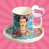 Filizanka Frida Kahlo Do Espresso Ze Spodkiem Turkusowa 0,08 L