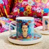 Filizanka Frida Kahlo Ze Spodkiem Turkusowa 0,2 L