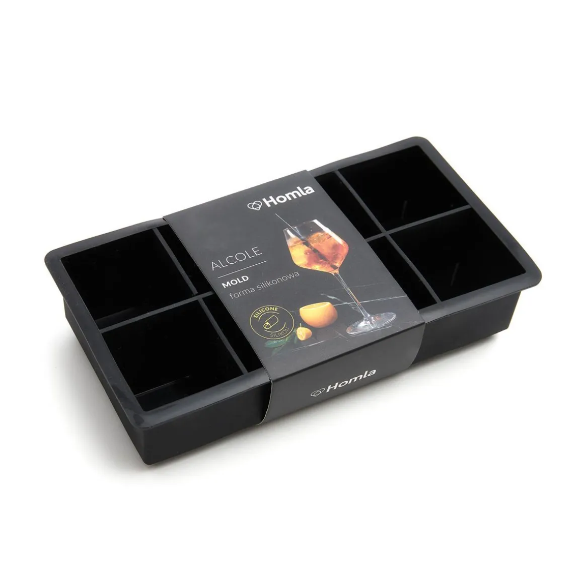 Forma Alcole Na Kostki Lodu Kwadratowe Czarna 22X11 Cm