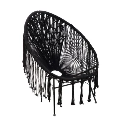 Fotel Acapulco Bliss Makrama Czarna 93X73X85 Cm