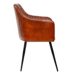 Fotel Brizo W Obiciu Ze Skory Bawolej Brazowe 55X60X86 Cm