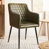 Fotel Brizo W Obiciu Ze Skory Bawolej Zielone 55X60X86 Cm