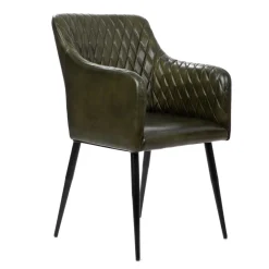 Fotel Brizo W Obiciu Ze Skory Bawolej Zielone 55X60X86 Cm