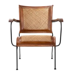 Fotel Gladio W Obiciu Ze Skory Bawolej Brazowe 68X76X75 Cm