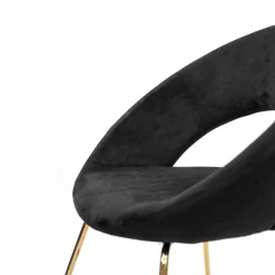 Fotel Jared Welurowe Czarne 73X47X84 Cm