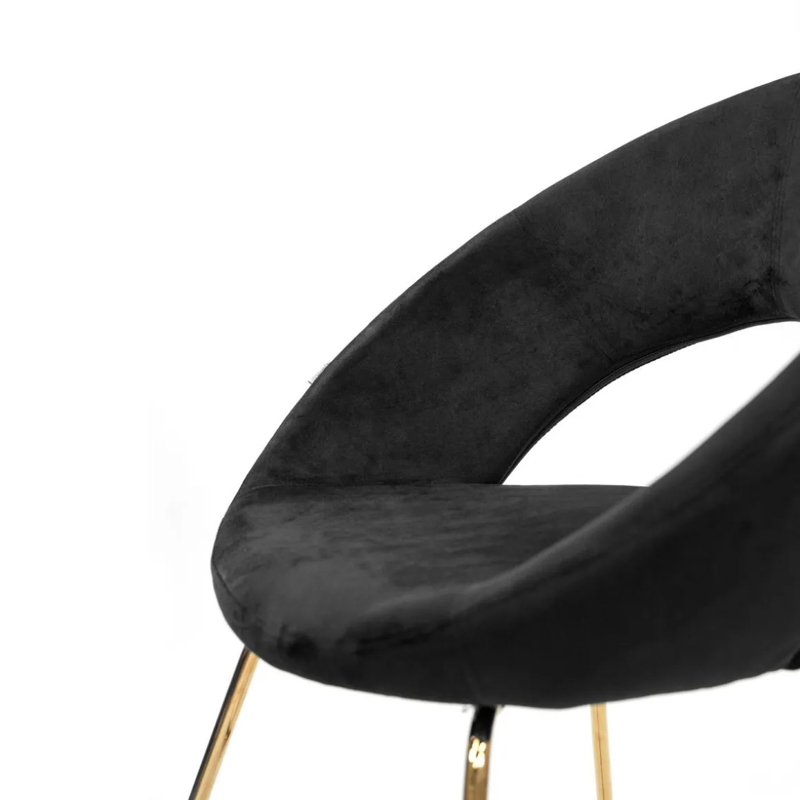 Fotel Jared Welurowe Czarne 73X47X84 Cm