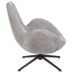 Fotel Lunaire Obrotowy Welurowy Szary 86X76X87 Cm
