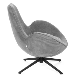 Fotel Lunaire Obrotowy W Tkaninie Teddy Boucle Szary 86X76X87 Cm
