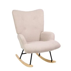 Fotel Moss Teddy Boucle Bujany Bezowy W Tkaninie Teddy Boucle 72X73X92 Cm