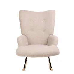 Fotel Moss Teddy Boucle Bujany Bezowy W Tkaninie Teddy Boucle 72X73X92 Cm