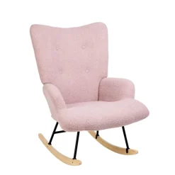 Fotel Moss Teddy Boucle Bujany Rozowy W Tkaninie Teddy Boucle 72X73X92 Cm