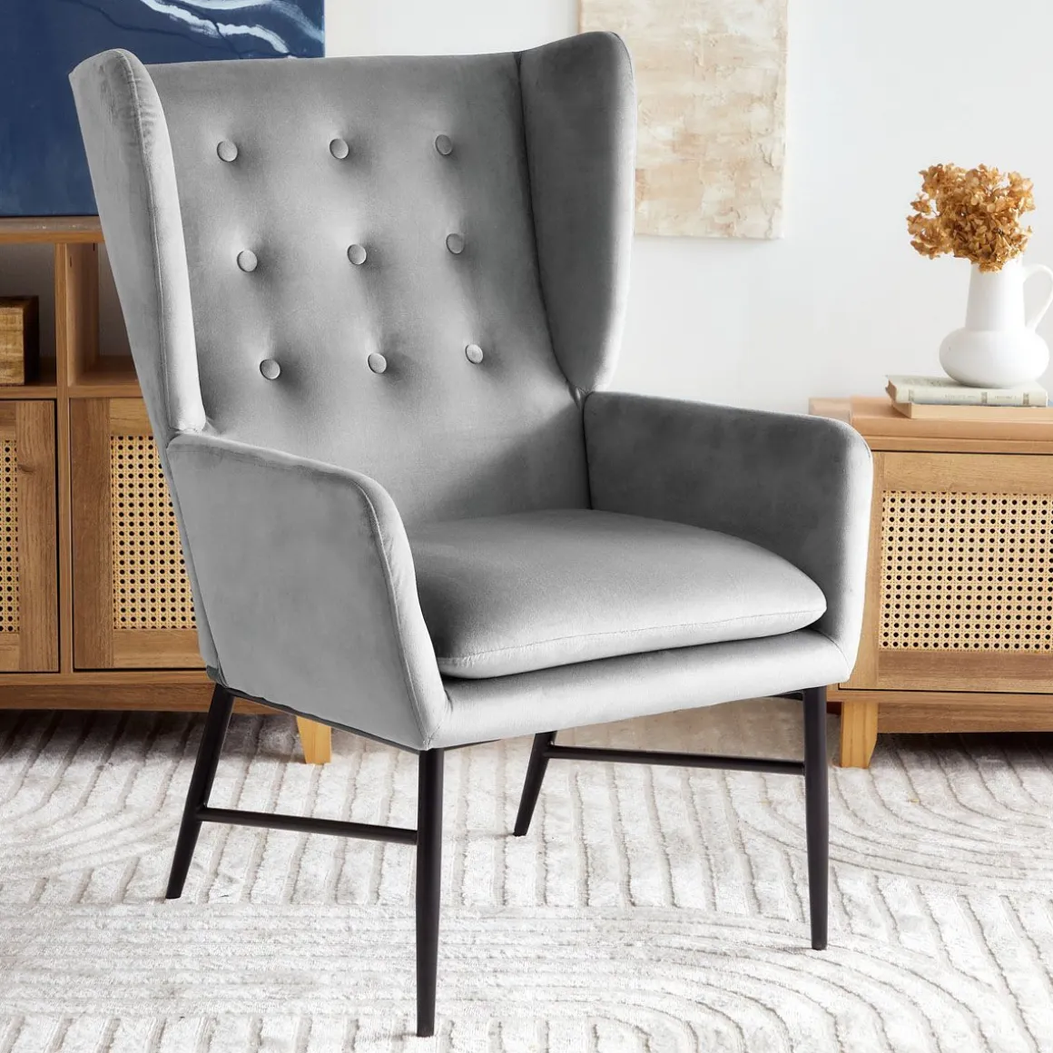 Fotel Vinnande Szary 97X67X73 Cm