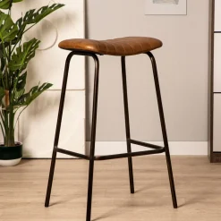 Hoker Lumbar W Obiciu Ze Skory Bawolej Brazowe 47X38X77 Cm