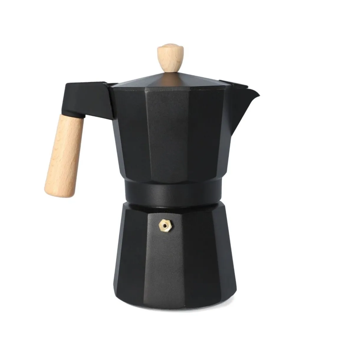 Kawiarka Mia Mokka Czarna Z Drewnianym Uchwytem 6 Cup