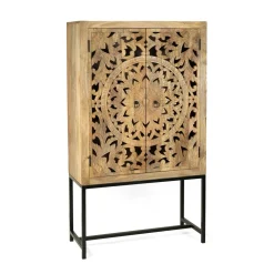 Komoda Sombre Lite Drewno Mango Zlobione 90X40X160 Cm