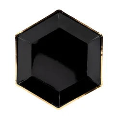 Komplet Talerzy Black Papierowych 6 Szt. Fi 23 Cm