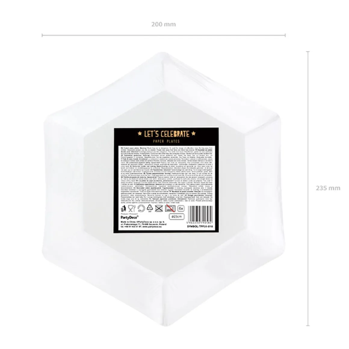 Komplet Talerzy Black Papierowych 6 Szt. Fi 23 Cm