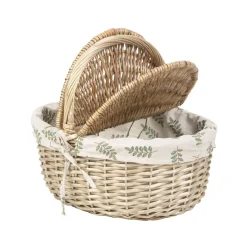 Kosz Piknikowy Lorenzo Naturalny W Listki 40X30X18/34 Cm