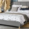 Łóżko Ze Stelazem Aster W Tkaninie Ciemnoszare 140X200 Cm