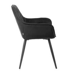 Krzeslo Flossi Welurowe Czarne 57X63X84 Cm