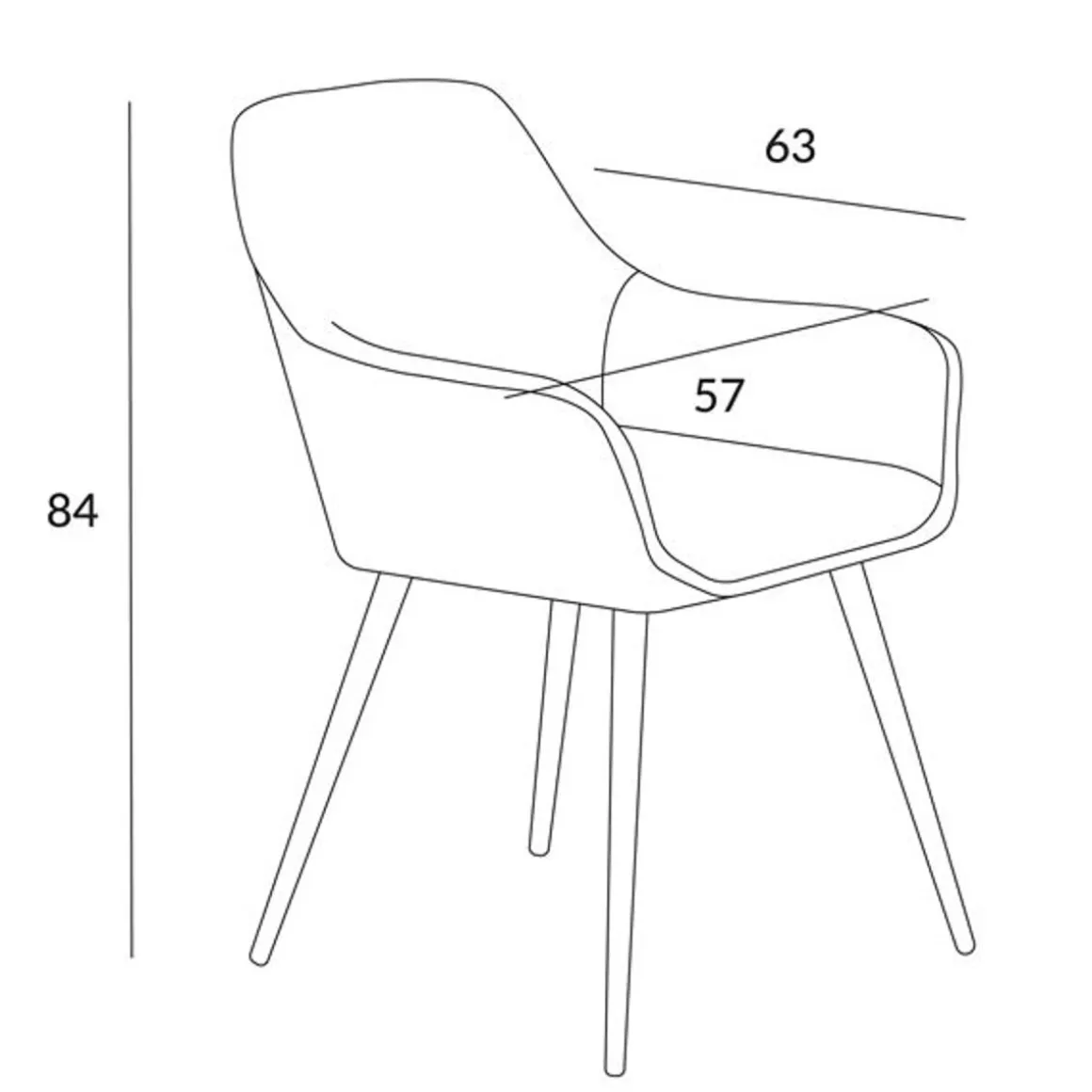 Krzeslo Flossi Welurowe Zielone 57X63X84 Cm