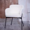 Krzeslo Fluffy Ecru W Tkaninie Teddy 57X60X78 Cm