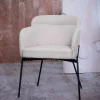 Krzeslo Fluffy Szare W Tkaninie Teddy 57X60X78 Cm