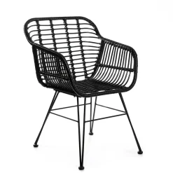 Krzeslo Jardin Plecione Czarne 57X62X81 Cm