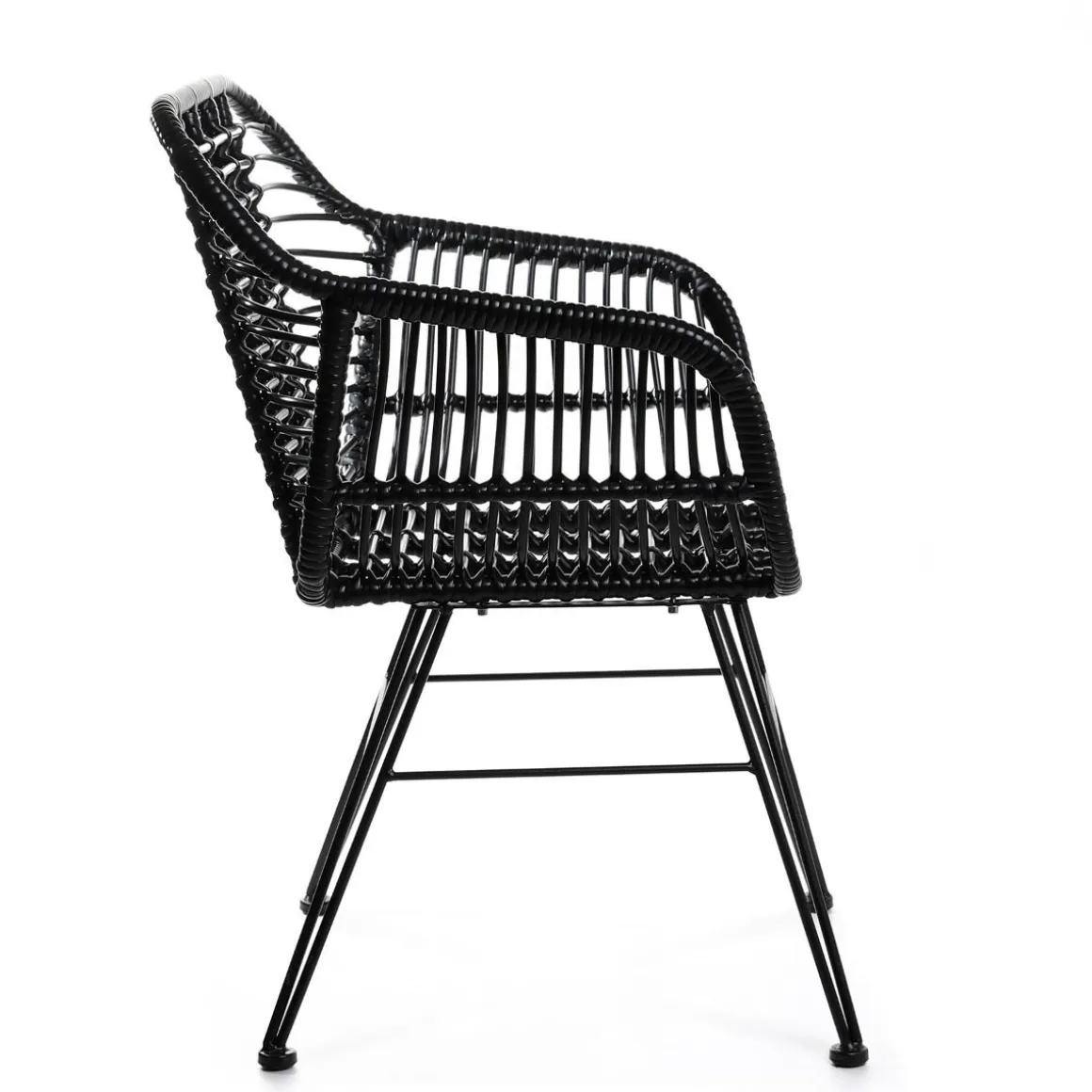 Krzeslo Jardin Plecione Czarne 57X62X81 Cm