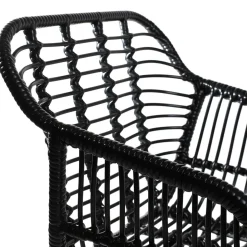 Krzeslo Jardin Plecione Czarne 57X62X81 Cm