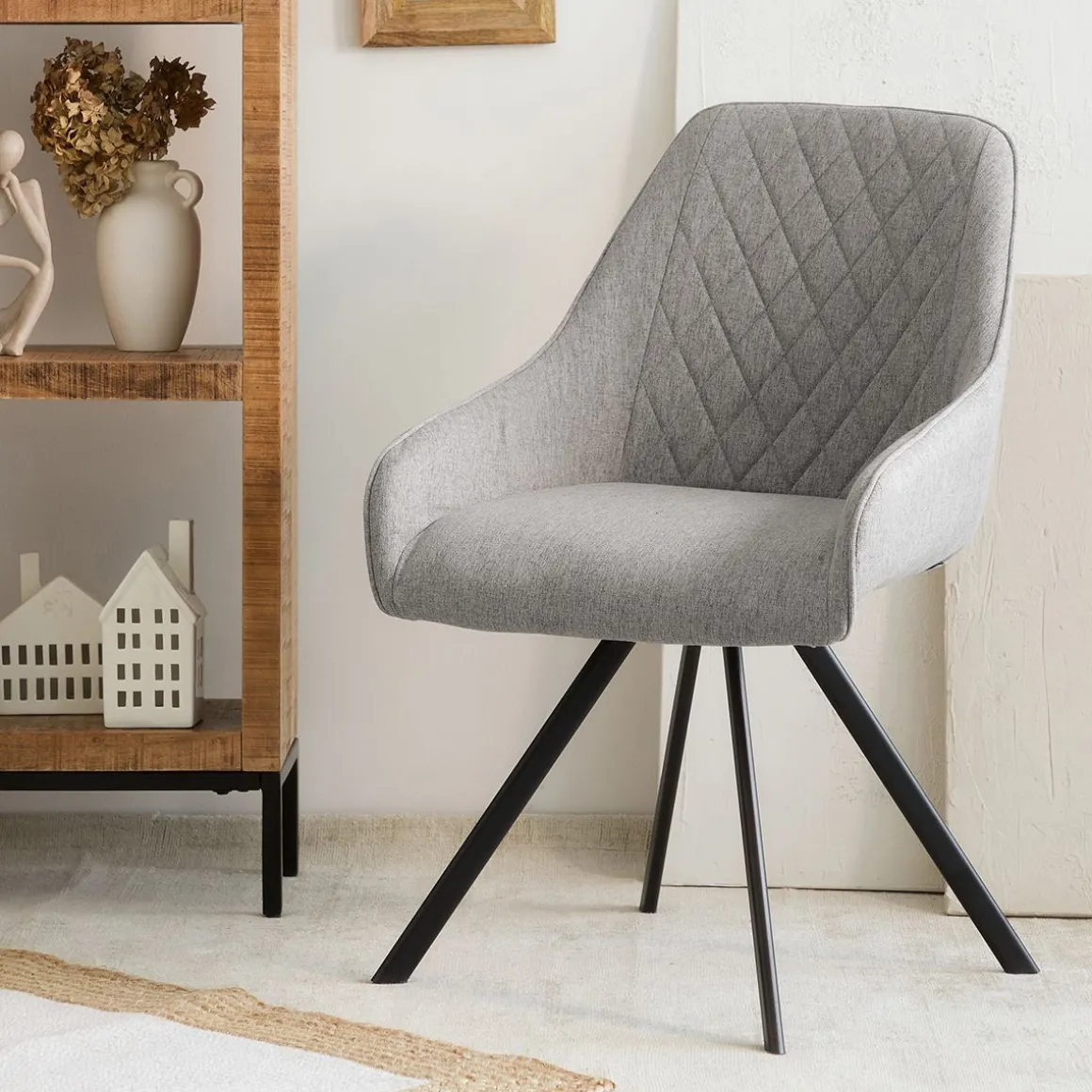 Krzeslo Laurent Obrotowe Welurowe Bezowe 54X55X85 Cm, Sh: 50Cm