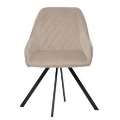 Krzeslo Laurent Obrotowe Welurowe Czarne 54X55X85 Cm, Sh: 50Cm