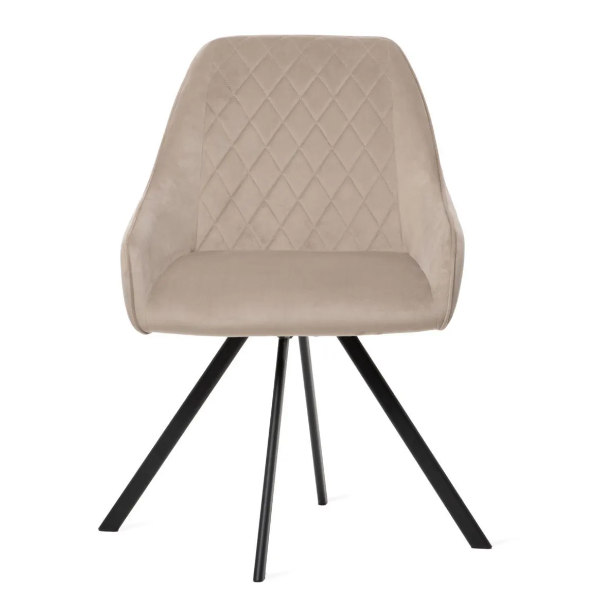 Krzeslo Laurent Obrotowe Welurowe Czarne 54X55X85 Cm, Sh: 50Cm