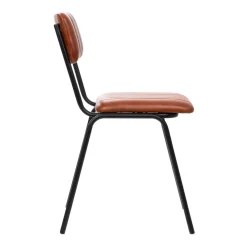 Krzeslo Lumbar W Obiciu Ze Skory Bawolej Brazowe 46X52X78 Cm