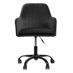 Krzeslo Teill Welurowe Obrotowe Czarne 55,5X54,5X80-90Cm