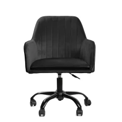 Krzeslo Teill Welurowe Obrotowe Czarne 55,5X54,5X80-90Cm