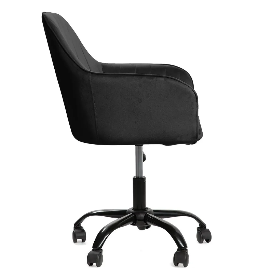 Krzeslo Teill Welurowe Obrotowe Czarne 55,5X54,5X80-90Cm