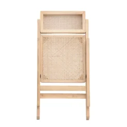 Krzeslo Verdura Drewniane Z Naturalnym Rattanem 46X52X80 Cm