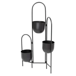 Kwietnik Floero Metalowy Czarny 49X14X80 Cm