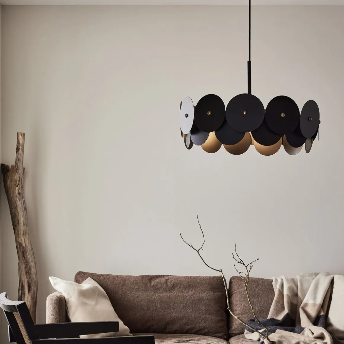 Lampa Sufitowa Vegas Czarna 53X53X160Cm