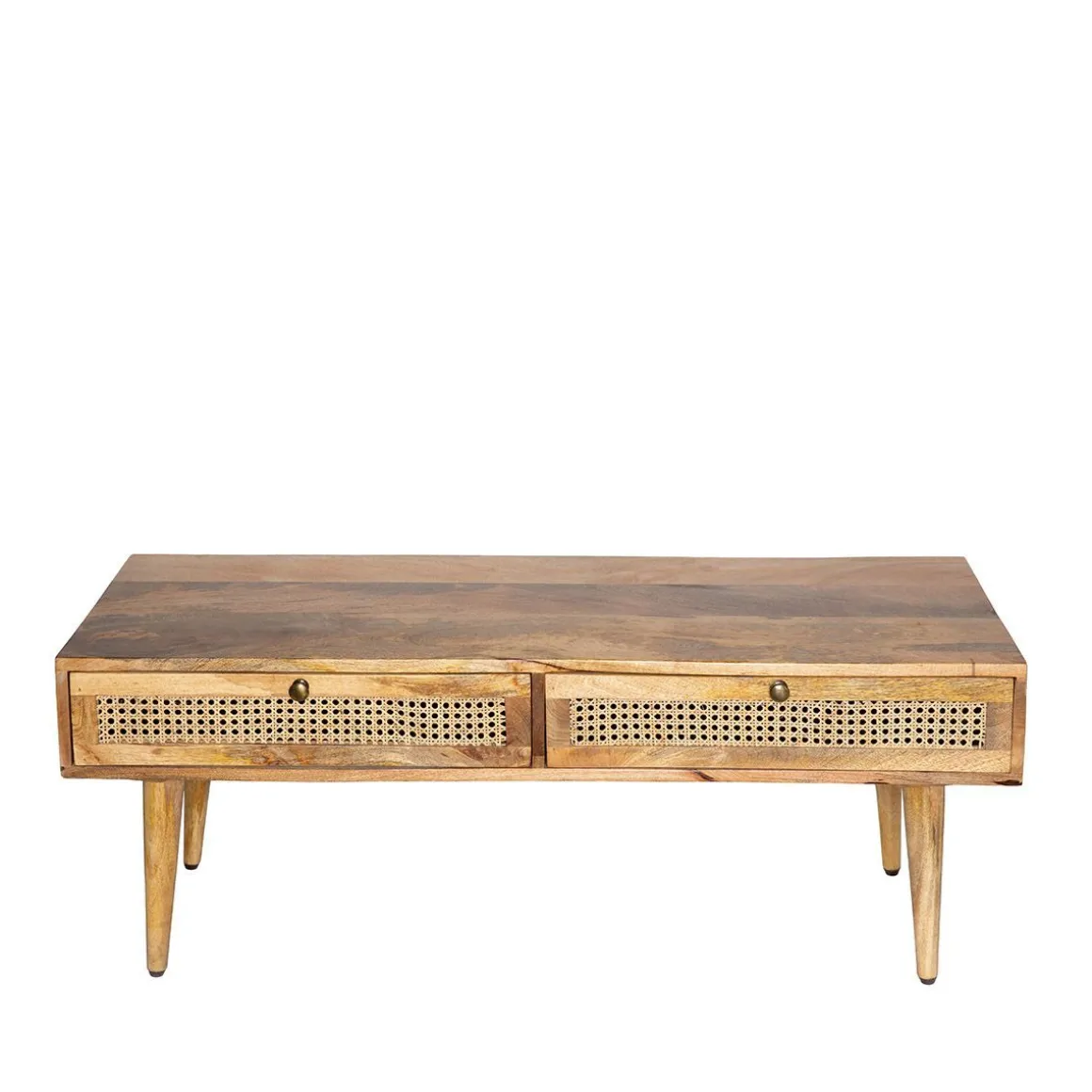 Lawa Natte Drewniana Lite Drewno Mango Z Rattanem 120X45X45