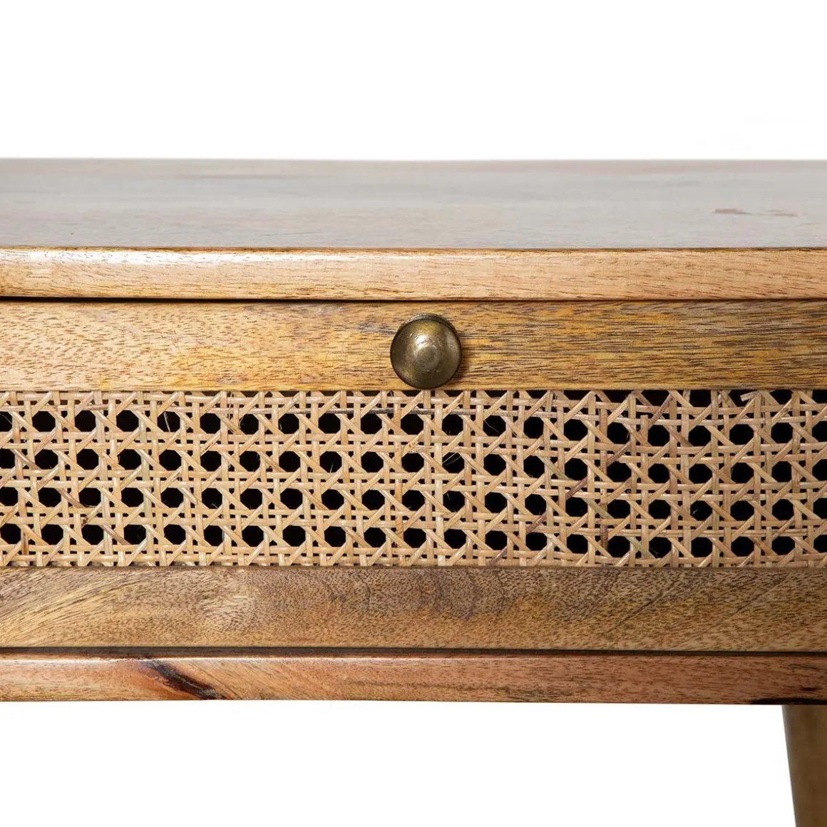 Lawa Natte Drewniana Lite Drewno Mango Z Rattanem 120X45X45