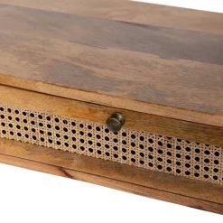 Lawa Natte Drewniana Lite Drewno Mango Z Rattanem 120X45X45
