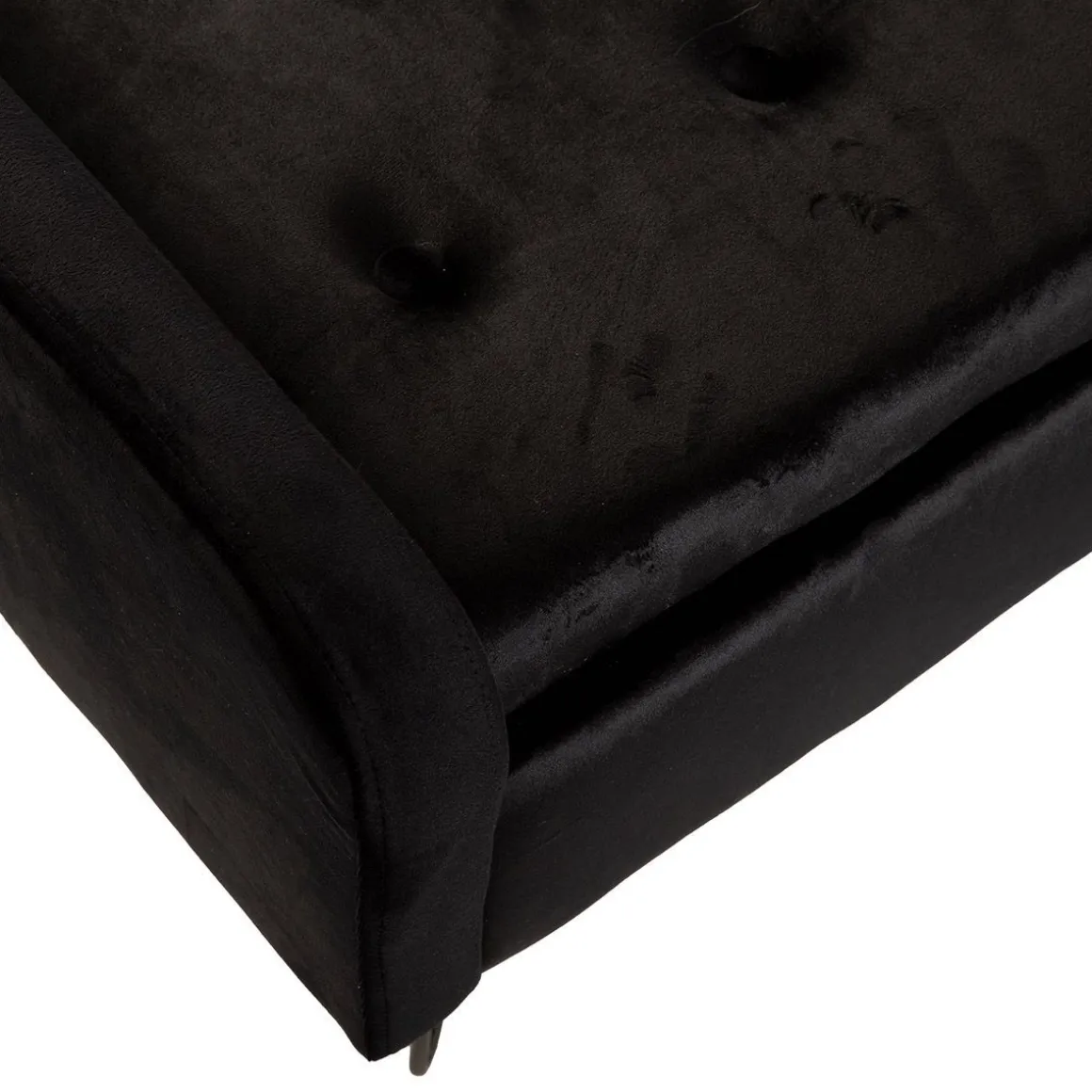 Lawka Venlo Welurowa Czarna 100X39X45Cm