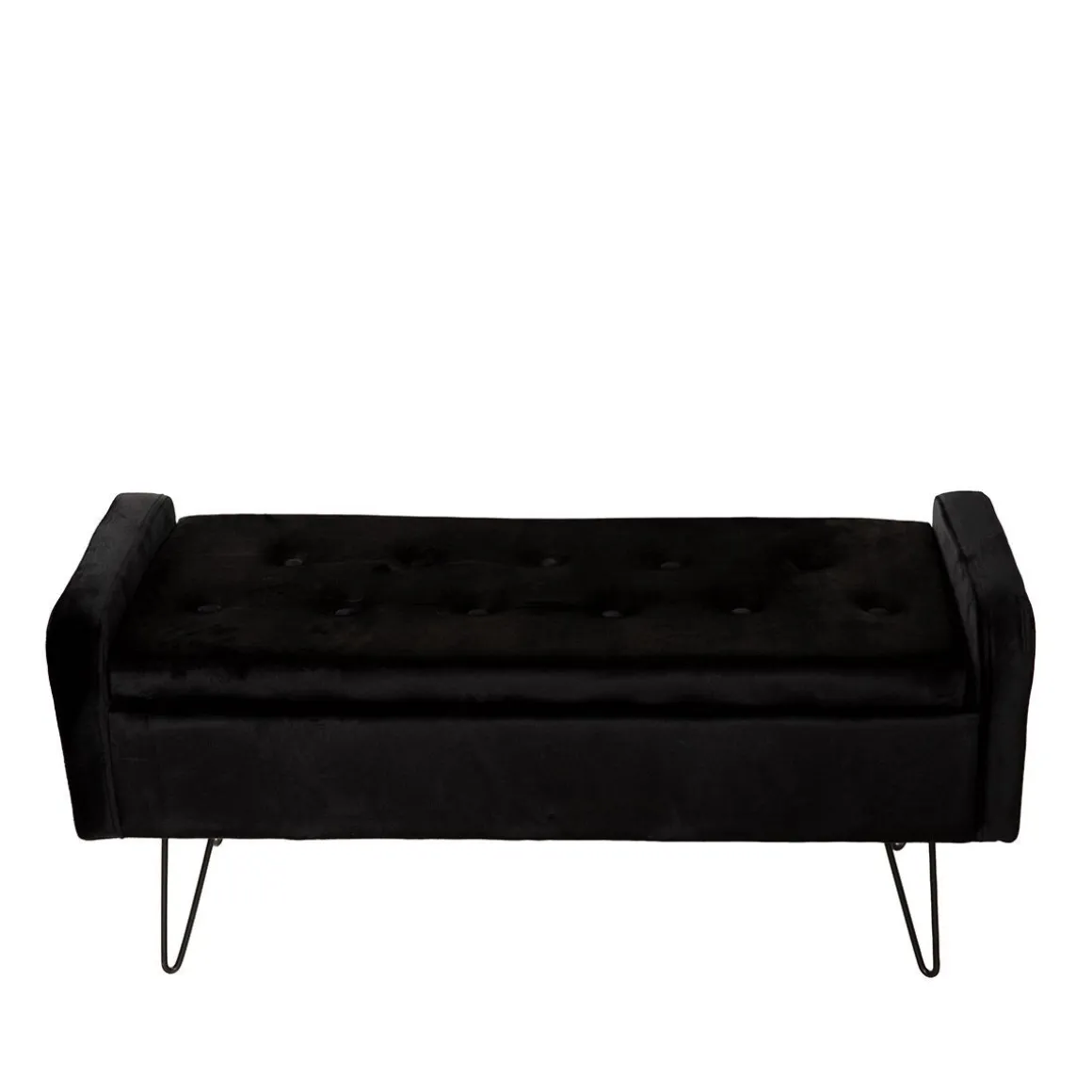 Lawka Venlo Welurowa Czarna 100X39X45Cm